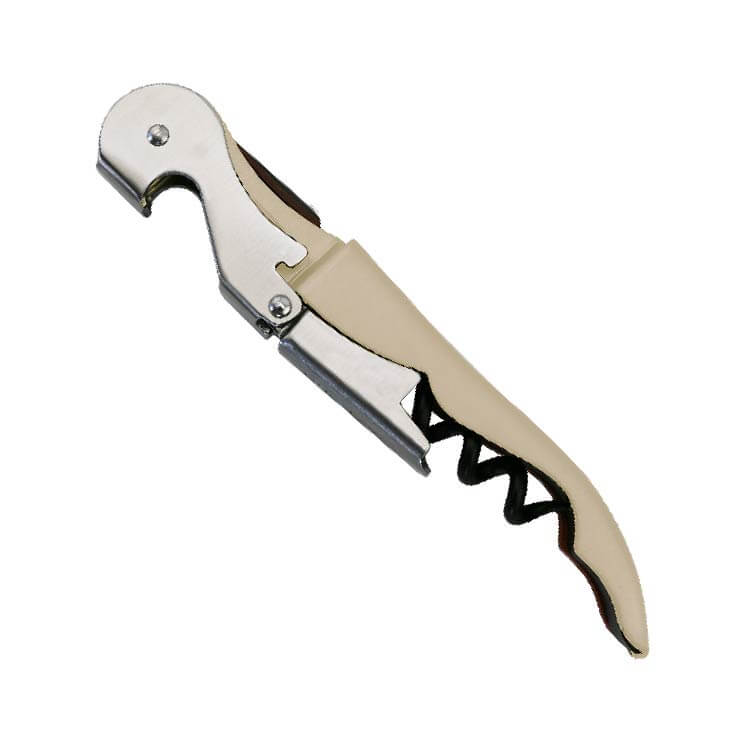 Duo-Lever corkscrew, beige, printed