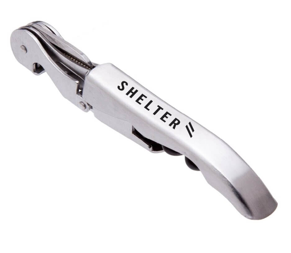 Custom duo-lever stainless corkscrew with printed logo
