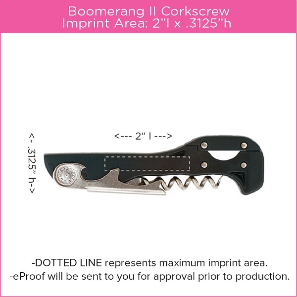 Boomerang Two-Step corkscrew imprint area