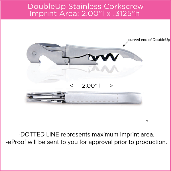 DoubleUp stainless corkscrew print area